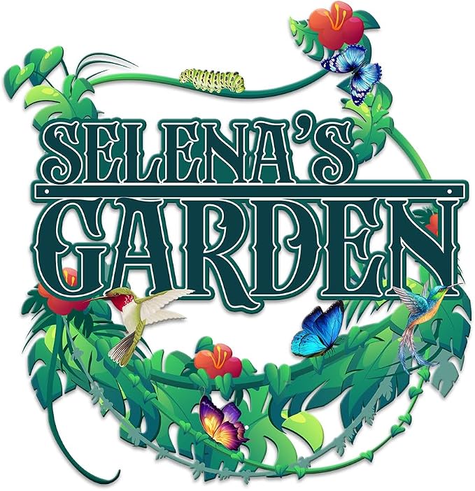 MeMate Garden Signs, Personalized Metal Signs, Garden Sign to Personalize, Large Sign for Tropical Garden She Shed, Customized Name Wall Art for Garden Outdoor Decor, Personalized Outdoor Plaque