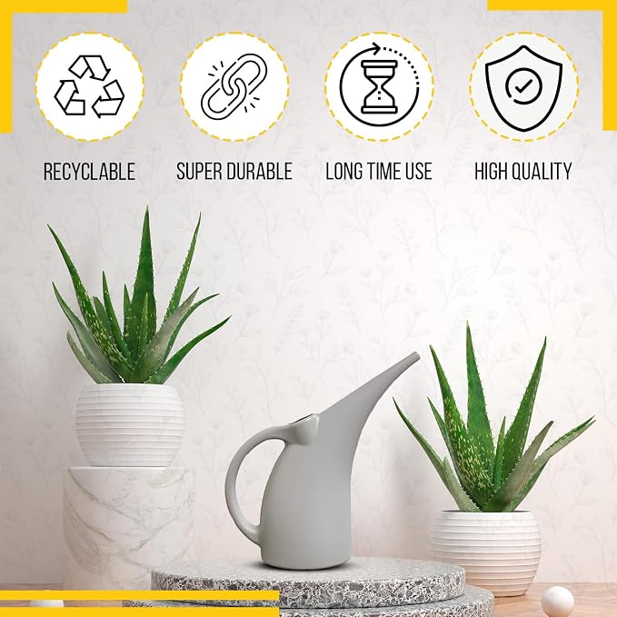 KP KOOL PRODUCTS Watering Can 1/2 Gallon - Small Watering Can for Indoor Plants - Outdoor Watering Can - Gray Plant Waterer - Plastic Watering Can for Garden - 1 Pack