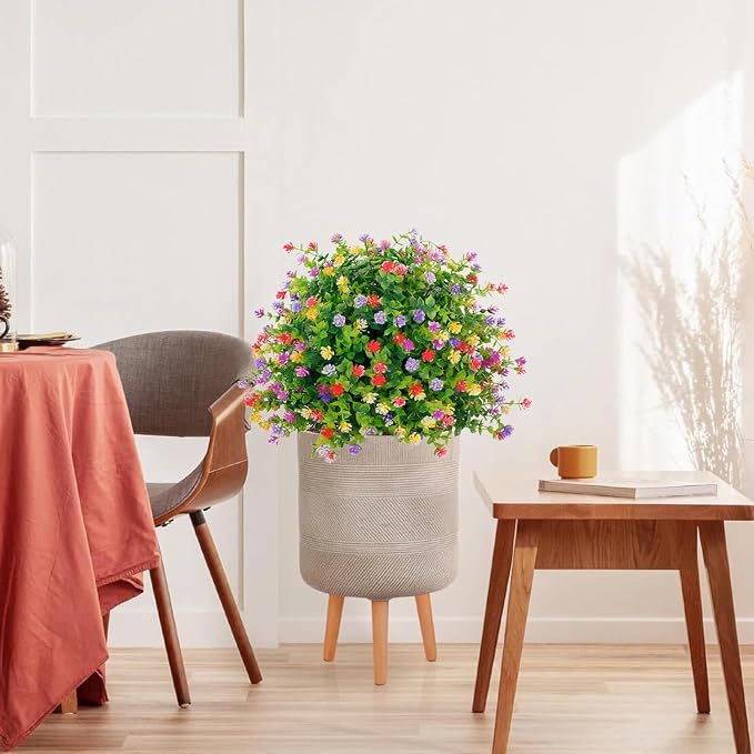 THKFUL Topiary Flower Ball Artificial Outdoor Set of 2,Fake Eucalyptus Boxwood Ball Evergreen Tree with Spike,UV Resistant Faux Shrubs Plants D15.8 for Outdoor Planter,Spring,Porch Decor