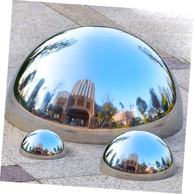6Pcs Garden Reflective Ball Garden Sphere Ball Gazing Stainless Steel Mirror Hemisphere Mirror Globe Gazing Globe Shiny Sphere Mini Gold Globe