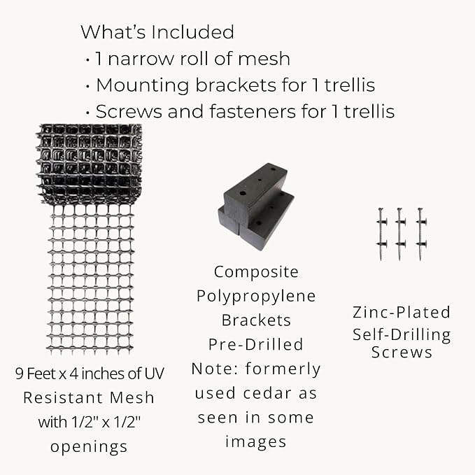 Deck Post Trellis for Clematis and Climbing Plants, 1-Pack | Fits porch columns and mailbox posts. Slim 4-inch profile for tight spaces. Supports mature vines up to 50 lbs.
