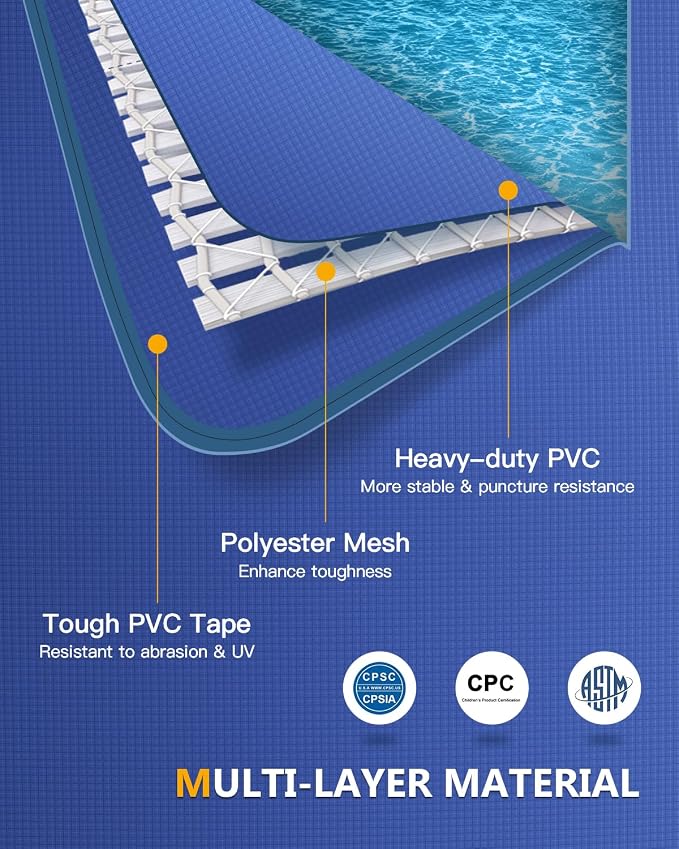 Metal Pro 10' X 79" X 26" Rectangle Pool Durable Steel Frame Above Ground Pool for Outdoor Backyard Swimming Pool Suitable Friends Family Adults Kids