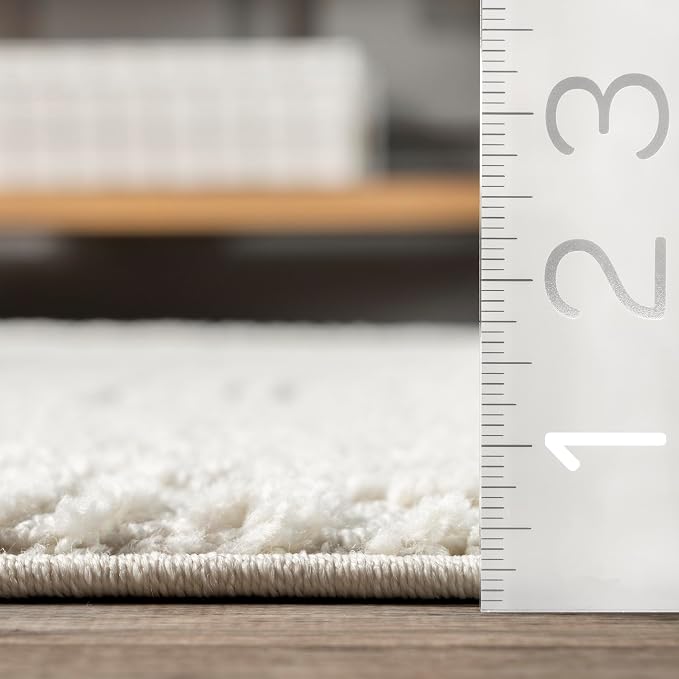 nuLOOM Kerry Cream Geometric Power Loomed Area Rug, 6' Square | Nuloom Kerry Geometric 6' Square Area Rug for Living Room Bedroom Dining Room, Cream