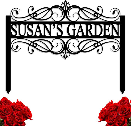 Custom Metal Garden Sign, Metal Garden Stake Sign, Personalized Metal Garden Sign, Garden Signs Decorative Outdoor