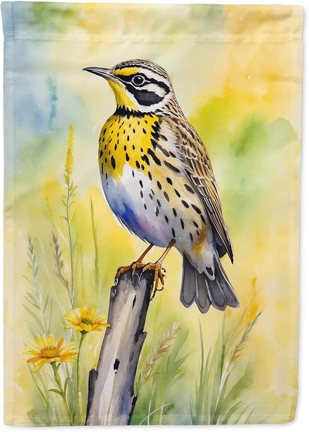 Caroline's Treasures Montana Western Meadowlark Garden Flag Mailbox Flag Decorative Yard Flag Banner Outside Patio Artwork Yard Flower Beds, Garden Size, Multicolor
