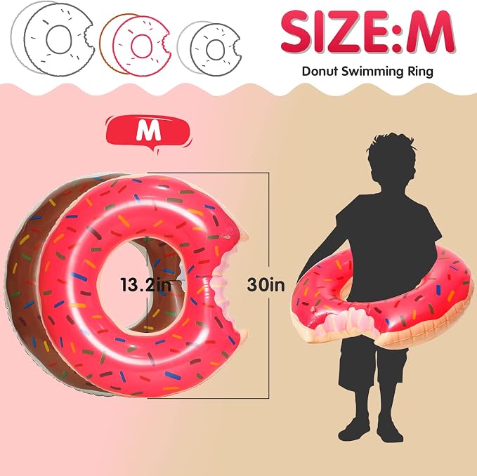 DMAR Donut Pool Float - Donut Tube & Ring for Beach & Pool