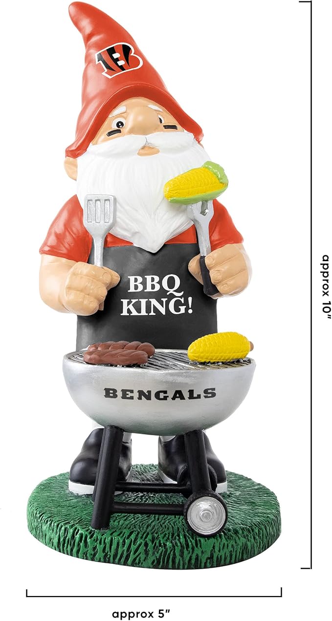 FOCO NFL Unisex-Adult NFL Team Logo Grill Garden Statue Outdoor Gnome 10"