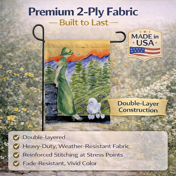 Caroline's Treasures SS8618GF Poodle Garden Flag Mailbox Flag Decorative Yard Flag Banner Outside Patio Artwork Yard Flower Beds, Garden Size, Multicolor