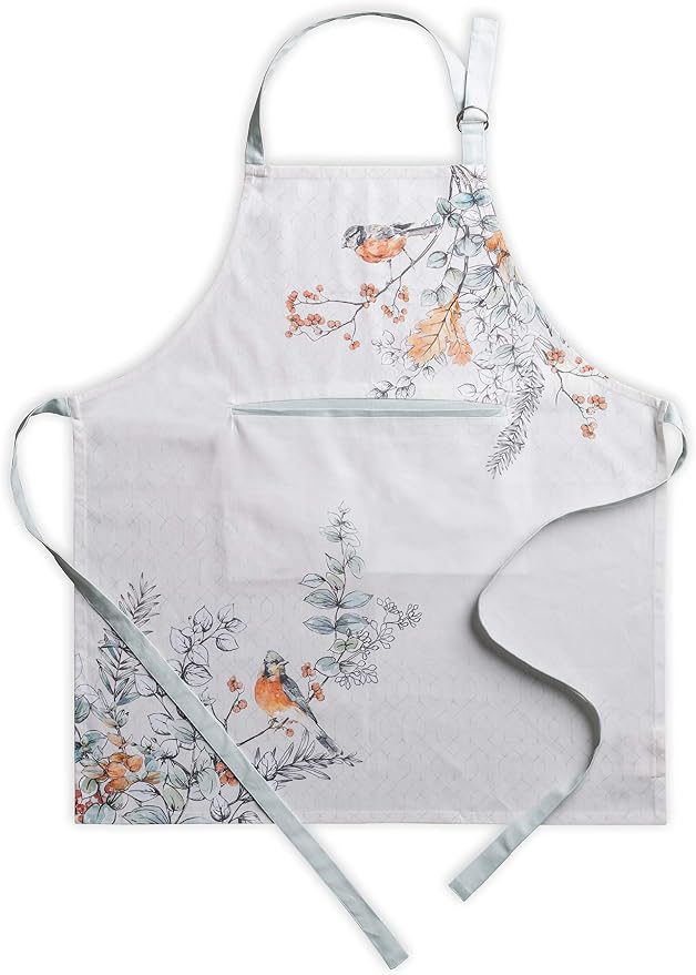 Maison d' Hermine Aprons for women with Pocket 100% Cotton (27.50"x31.50") | Adjustable Neck Strap & long ties Apron Men Chef Wedding Cooking Gardening Server Maid