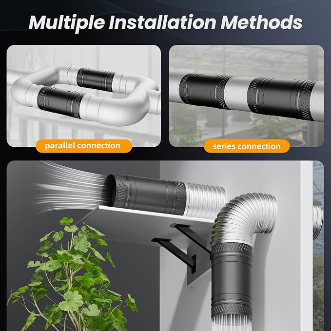4 Inch Inline Duct Fan with Remote,2Way 6Speed,Low Noise Save Energy | 130CFM Airflow,2Way 6Speed Duct Fan,433MHz Remote Control,100% Pure Coppe DC Motor,24dB Low Noise,Easy Installation