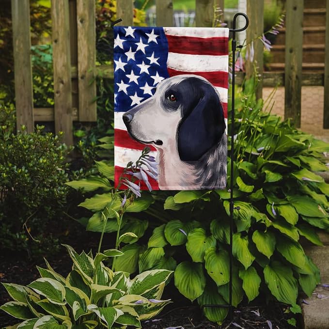 Caroline's Treasures CK6439GF Bleu de Gascogne Dog American Flag Garden Flag Mailbox Flag Decorative Yard Flag Banner Outside Patio Artwork Yard Flower Beds, Garden Size, Multicolor