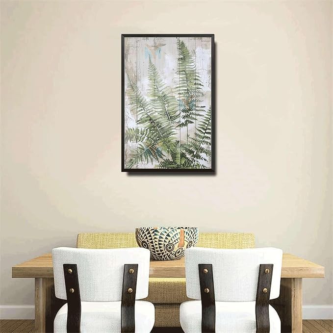 Metal Sign Tin Sign Vintage Wall Art Shabby Chic Maidenhair Fern Tin Sign for Antique Artistry Rustic Wall Art and Distressed Wood Acc Tin Sign for Home Decor 6×8 Inches with Metal Frame