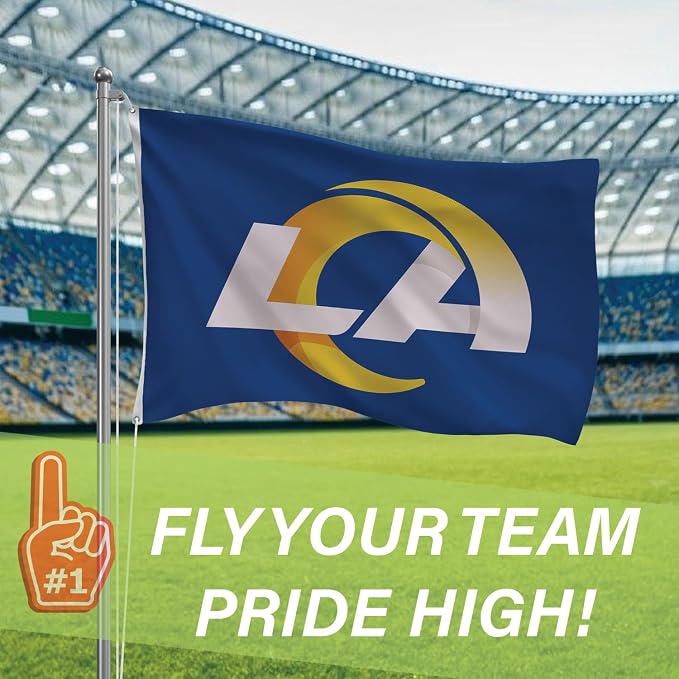Team Sports America NFL Los Angeles Rams 3 x 5 Outdoor Durable House Flag with Grommets | Sport Team Flag & Banner | Indoor Wall Decor Flag for Room | Works with Flag Poles for Outside House