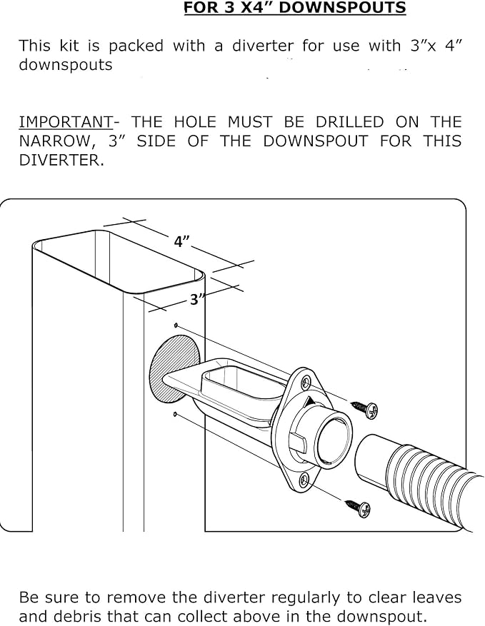 EarthMinded 3x4 Diverter to Fill Rain Barrel Diverter Only