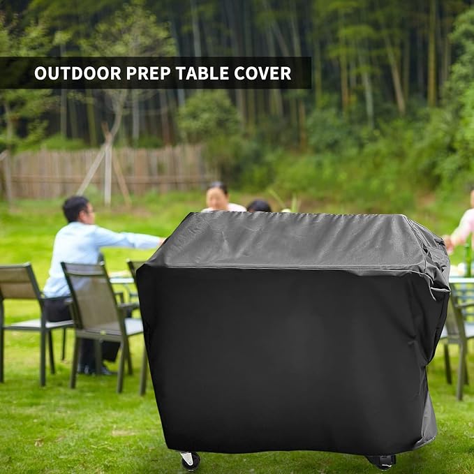 Cover for Cuisinart CPT-194 Outdoor Grill Prep Table, Waterproof Patio Grill Cart Table Cover Dustproof kitchen Cooking Prep Sation Covers - 48"L×24"W×38"H, Black