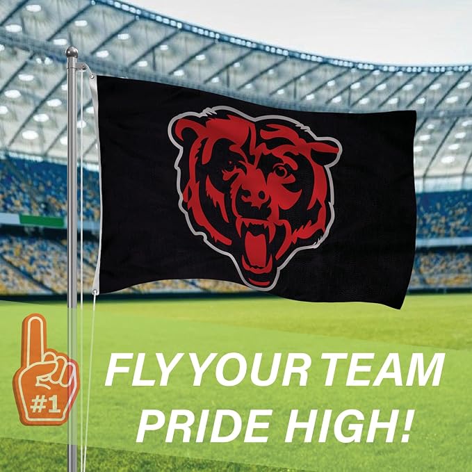 Team Sports America NFL Chicago Bears 3x5 Outdoor Durable Flag with Grommets | Heavy Duty Flag & Banner for Outdoor Garden Patio | Indoor Wall Decor | Works with Flag Poles for Outside House