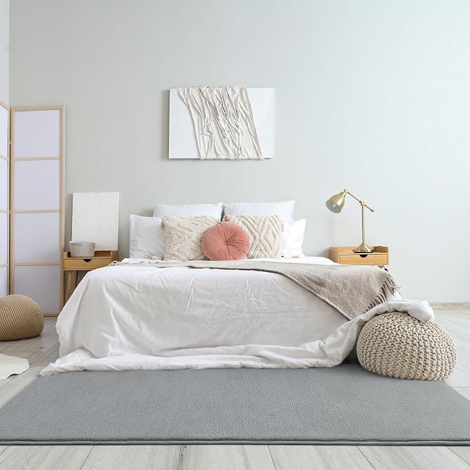 Amearea Modern Soft Hallway Runner Rug, 2x8 Feet Long Runners for Hallways | Washable Runner Rugs, Non Slip Memory Foam Rug Grey Runner Rugs Carpet for Entrance Kitchen Kids Room Decor