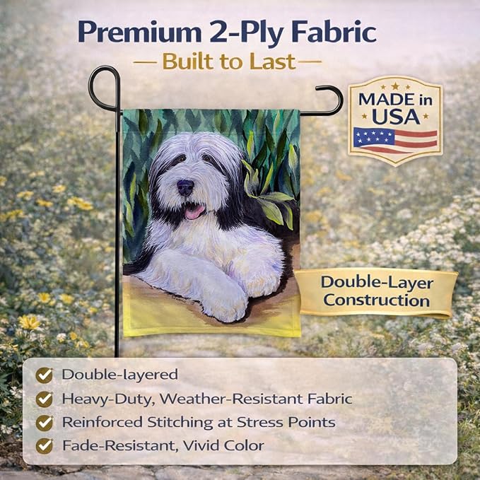 Caroline's Treasures SS1038GF Bearded Collie Garden Flag Mailbox Flag Decorative Yard Flag Banner Outside Patio Artwork Yard Flower Beds, Garden Size, Multicolor