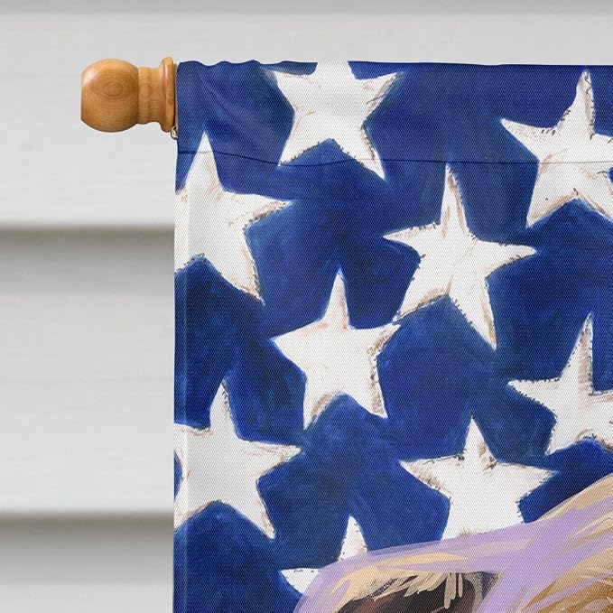 Caroline's Treasures CK6576CHF Italian Greyhound American Flag House Flag Large Porch Sleeve Pole Decorative Outside Yard Banner Artwork Wall Hanging, Polyester, House Size, Multicolor