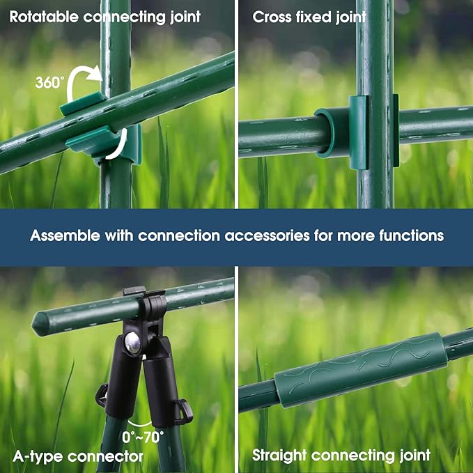 NANOPRETTY Garden Stakes 4FT Tomato Stakes for Outdoor Plant Support, 0.43 inch Diameter Plant Stake Sticks for Beans Potted Climbing Plants Gardening Supplies 20 Pack