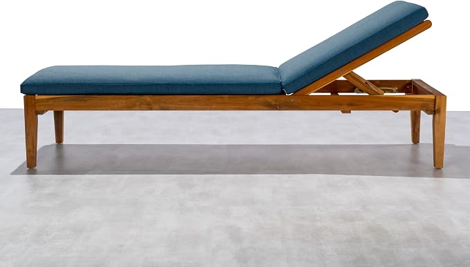 Sunbrella® Fabric 1-Piece Outdoor Chaise Cushion, 26" W x 82" L, Cast Lagoon