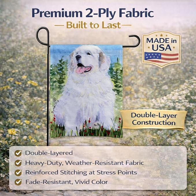 Caroline's Treasures SS8866GF Great Pyrenees Garden Flag Mailbox Flag Decorative Yard Flag Banner Outside Patio Artwork Yard Flower Beds, Garden Size, Multicolor