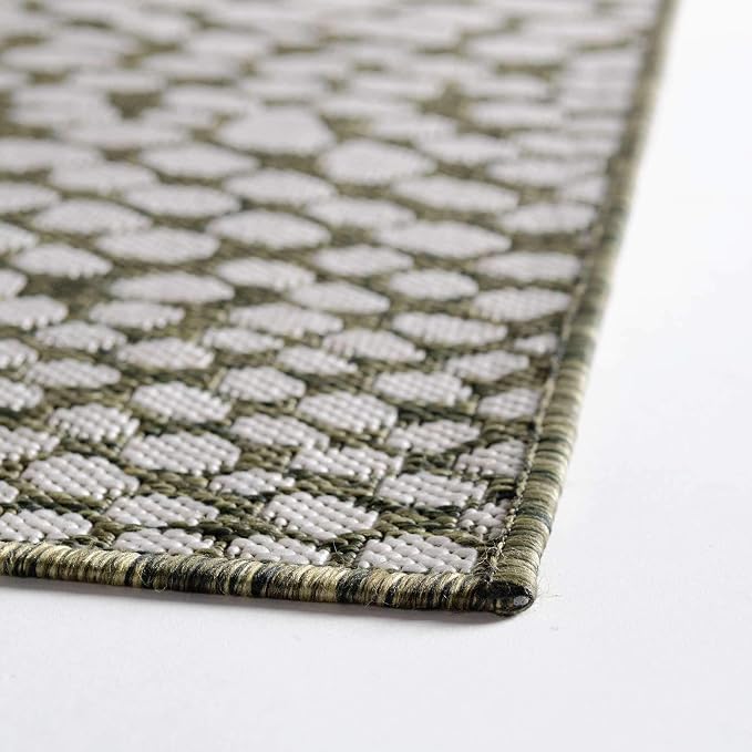 Unique Loom Outdoor Collection Area Rug - Cape Town (3' 3" x 5' 3" Rectangle, Green/ Ivory)