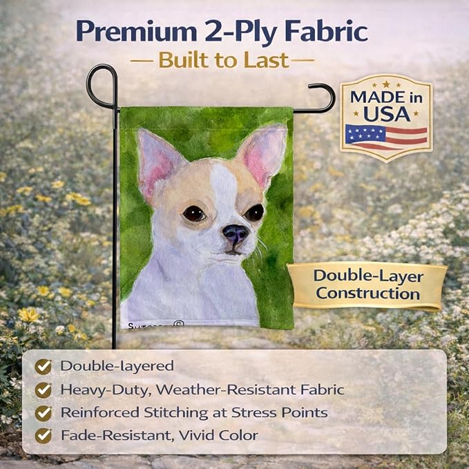 Caroline's Treasures SS8786GF Chihuahua Garden Flag Mailbox Flag Decorative Yard Flag Banner Outside Patio Artwork Yard Flower Beds, Garden Size, Multicolor