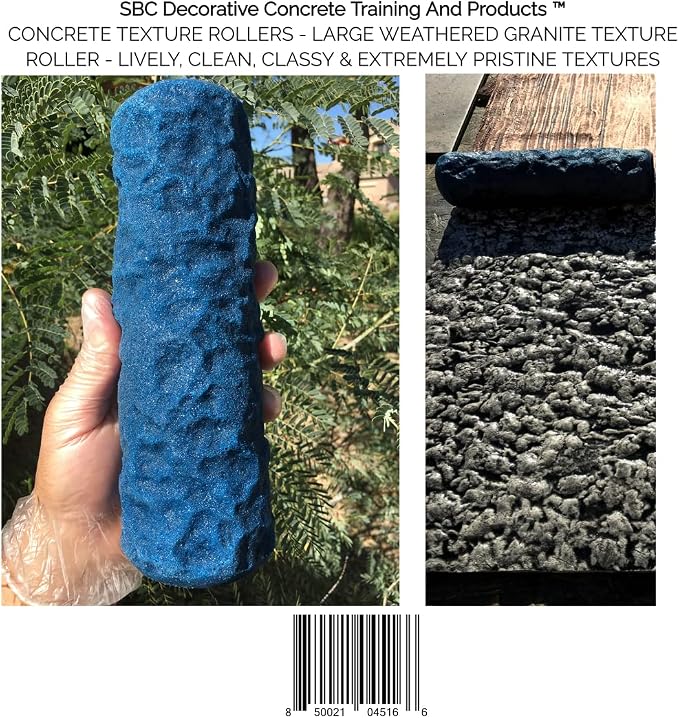 The "Original Designed" Weathered Granite Concrete Stamping Texture Roller And Masonry Form Tool Favorite Since 2005. (WeatheredGranite)