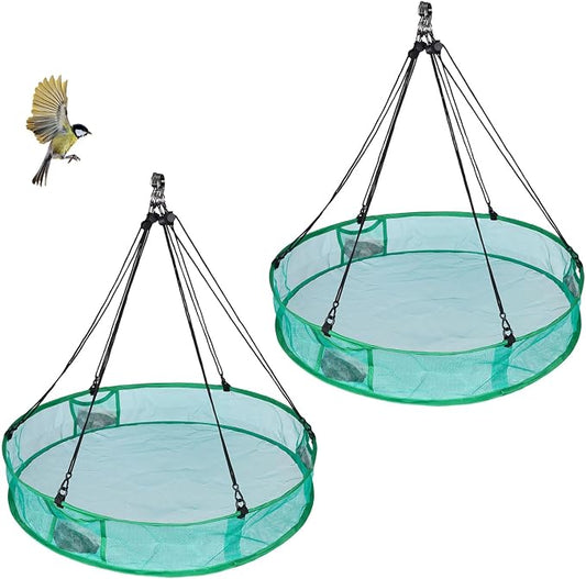 2Pcs Bird Seed Catcher for Outdoor Feeders, Bird Feeder Trays to Catch Seed, Upgraded Version Can Prevent Strong Winds. (20 inches)