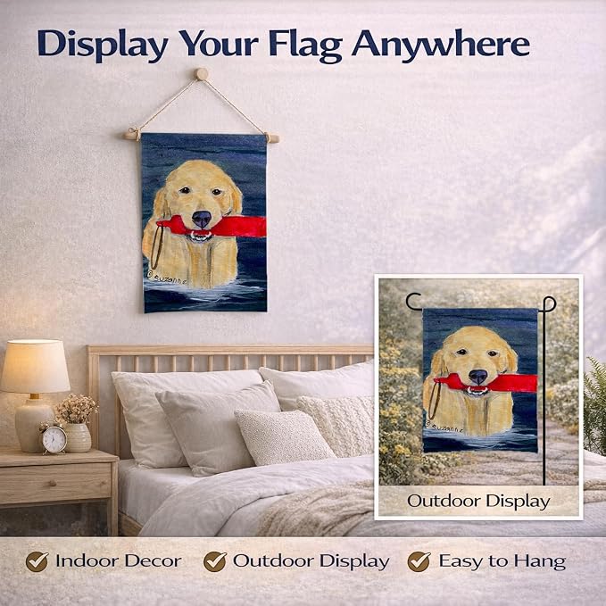 Caroline's Treasures SS8868GF Golden Retriever Garden Flag Mailbox Flag Decorative Yard Flag Banner Outside Patio Artwork Yard Flower Beds, Garden Size, Multicolor