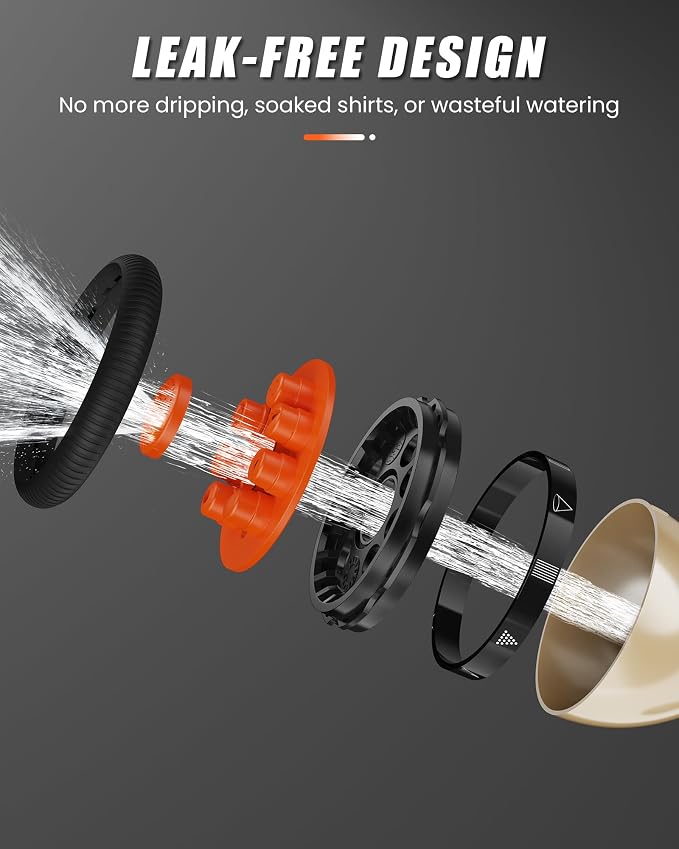 RAINPOINT Garden Hose Nozzle, 9 Spray Patterns Hose Sprayer Nozzle, Heavy Duty Metal Water Hose Nozzle, Adjustable Hand Sprayer, Watering Plants and Lawn, Pet Showering (Nozzle, Orange)