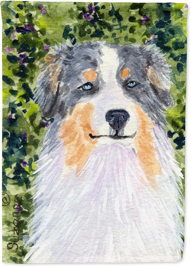 Caroline's Treasures SS8731GF Australian Shepherd Garden Flag Mailbox Flag Decorative Yard Flag Banner Outside Patio Artwork Yard Flower Beds, Garden Size, Multicolor
