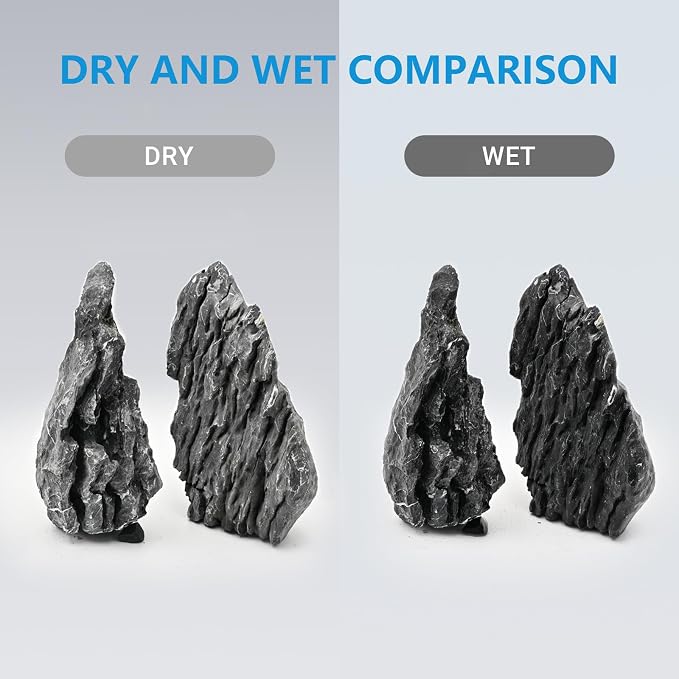 KINGRUI Natural Seiryu Rock Stone 11lb Dragon Stone for Aquarium Landscaping Models Fish Tank Decoration Reptile and Amphibian enclosures 3-6inch