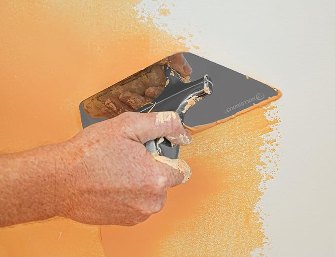 ROLLINGDOG Venetian Trowel - Mirror Polished 420 Stainless Steel Blade, Ergonomic Beech Handle for Decorative Finish and Polish,Plaster Finishing(7.9inchX4.1inchX3.3inch) | Mirror Polished 420 Stainless Steel Blade, Ergonomic Beech Handle