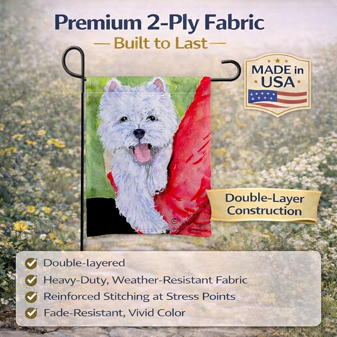 Caroline's Treasures SS8784GF Westie Garden Flag Mailbox Flag Decorative Yard Flag Banner Outside Patio Artwork Yard Flower Beds, Garden Size, Multicolor