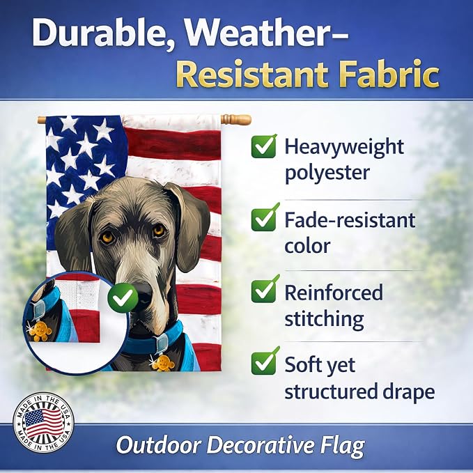 Caroline's Treasures CK6546CHF Great Dane Dog American Flag House Flag Large Porch Sleeve Pole Decorative Outside Yard Banner Artwork Wall Hanging, Polyester, House Size, Multicolor