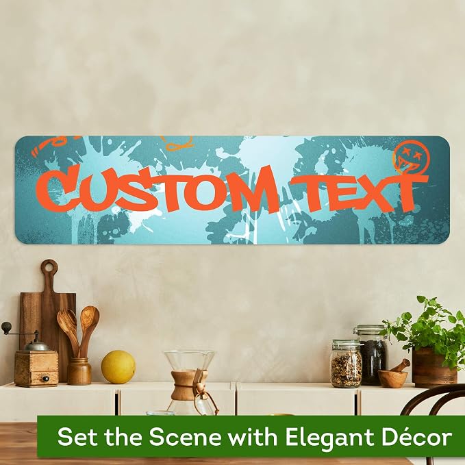 Custom Sign, Custom Street Sign, 11 Font Colors, 13 Font Styles, 4 Hole Options, 22 Sizes, 8x32 Inches, Rust Free DiBound, Fade Resistant, Made in USA by My Sign Center (Graffiti)
