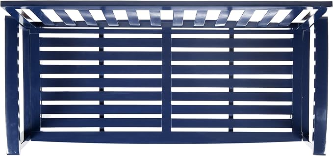 Christopher Knight Home Loja Outdoor Acacia Wood Bench, Pu Navy Blue