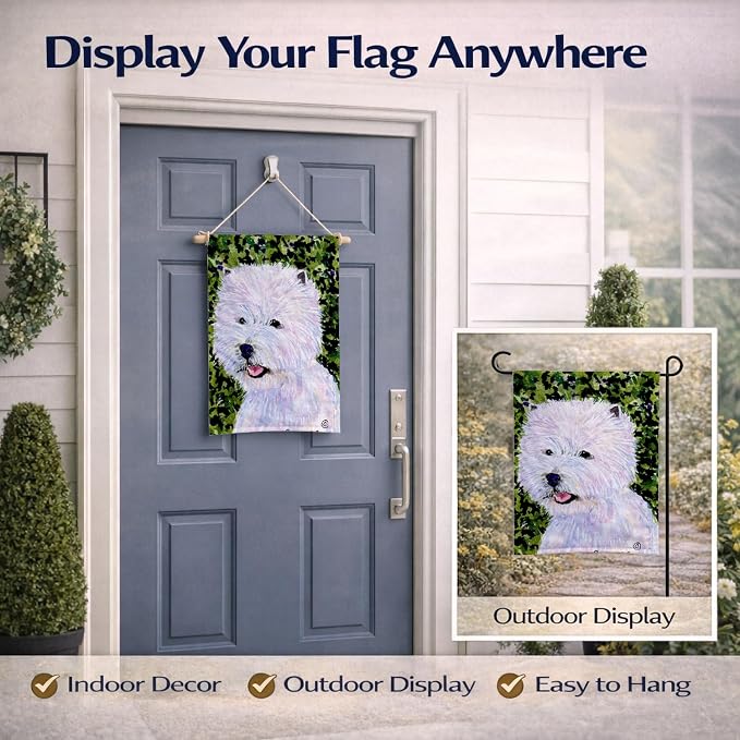 Caroline's Treasures SS8818GF Westie Garden Flag Mailbox Flag Decorative Yard Flag Banner Outside Patio Artwork Yard Flower Beds, Garden Size, Multicolor
