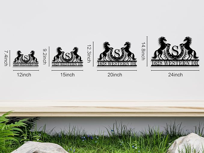 Personalized Horse Metal Address Sign, House Numbers for Outside, Home Address Numbers, Custom Metal House Numbers Sign for Outside, Address Plates for Outside