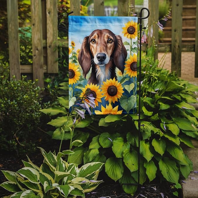 Caroline's Treasures DAC6152GF Saluki in Sunflowers Garden Flag Mailbox Flag Decorative Yard Flag Banner Outside Patio Artwork Yard Flower Beds, Garden Size, Multicolor