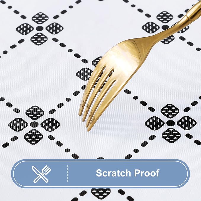 misaya Rectangle Vinyl Table Cloth, Elastic Fitted Tablecloth with Flannel Backing, Waterproof Plastic Table Cover Fits 4 Foot Folding Tables for Picnic, Camping, Indoor and Outdoor (White, 30" x 48")