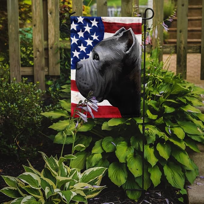 Caroline's Treasures CK6474GF Cane Corso Dog American Flag Garden Flag Mailbox Flag Decorative Yard Flag Banner Outside Patio Artwork Yard Flower Beds, Garden Size, Multicolor