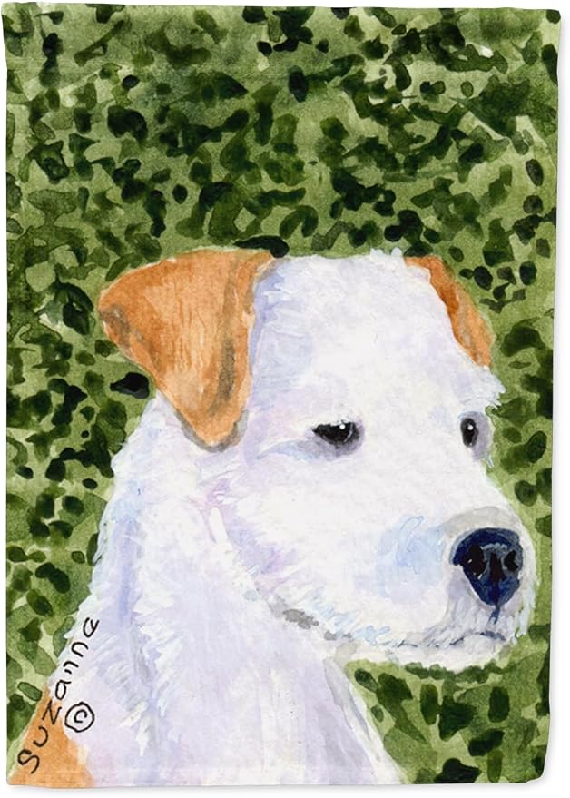 Caroline's Treasures SS8728GF Jack Russell Terrier Garden Flag Mailbox Flag Decorative Yard Flag Banner Outside Patio Artwork Yard Flower Beds, Garden Size, Multicolor