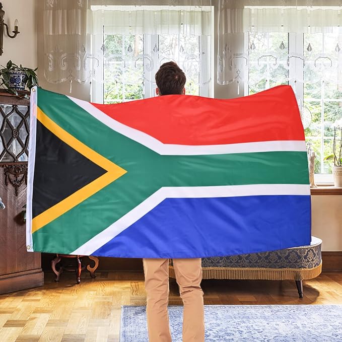AhfuLife South African Flag 3x5 Ft, Large South Africa Flags for Outside - Double Side with Brass Eyelets for Olympic Party Decorations, Bar Garden Street Decoration Indoor Outdoor