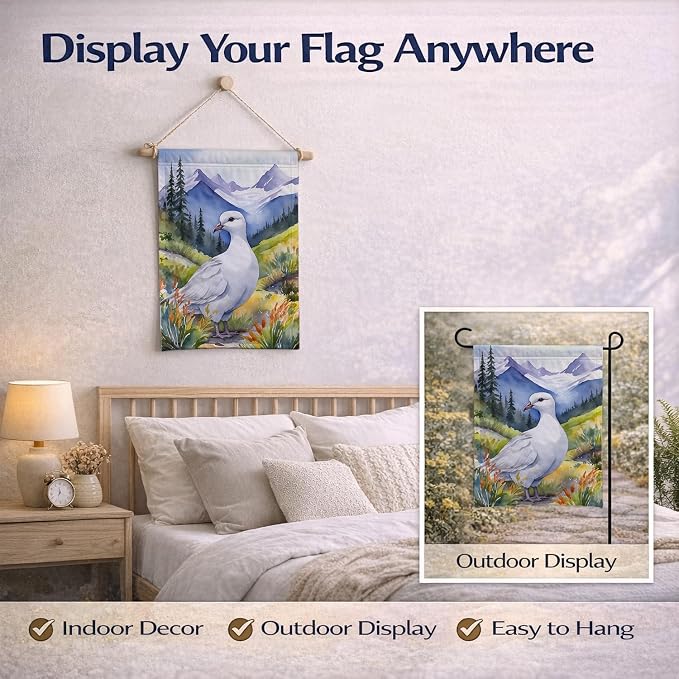 Caroline's Treasures Alaska Willow Ptarmigan Garden Flag Mailbox Flag Decorative Yard Flag Banner Outside Patio Artwork Yard Flower Beds, Garden Size, Multicolor