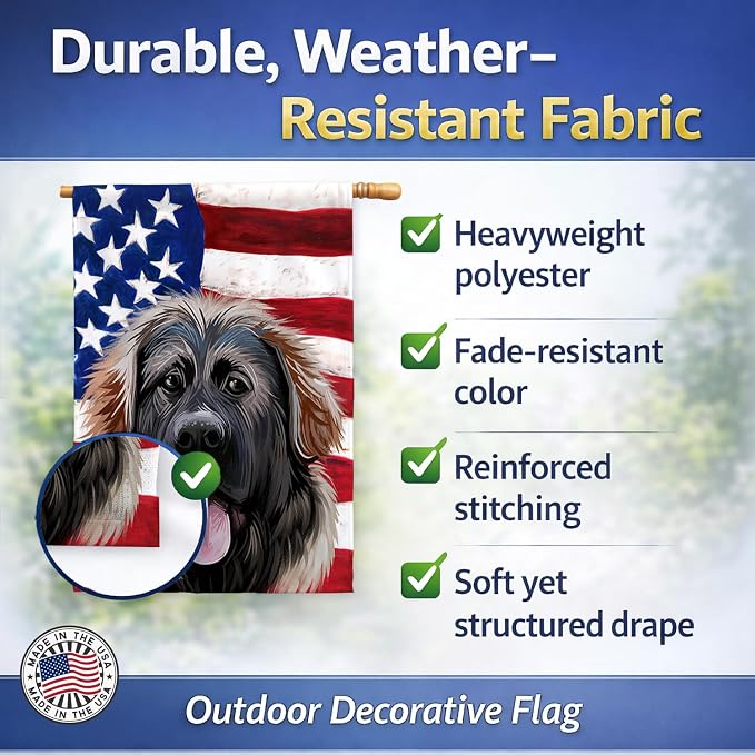 Caroline's Treasures CK6532CHF Georgian Shepherd Dog American Flag House Flag Large Porch Sleeve Pole Decorative Outside Yard Banner Artwork Wall Hanging, Polyester, House Size, Multicolor