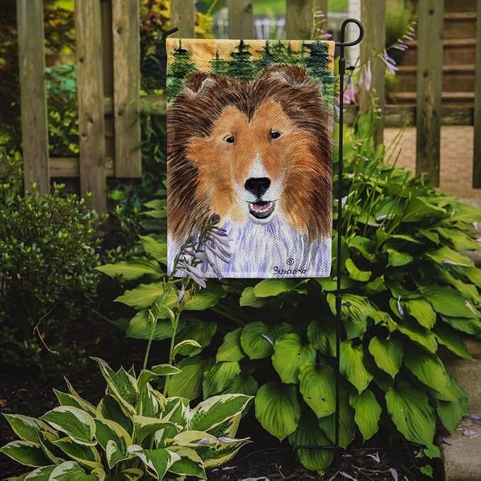 Caroline's Treasures SS8141GF Sheltie Garden Flag Mailbox Flag Decorative Yard Flag Banner Outside Patio Artwork Yard Flower Beds, Garden Size, Multicolor