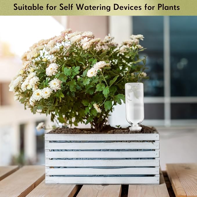 Ziliny Plant Watering Devices Include Terracotta Watering Spikes 17 oz Plastic Automatic Plant Waterer Clear Wine Bottle for Indoor Outdoor Garden(20 Pcs)